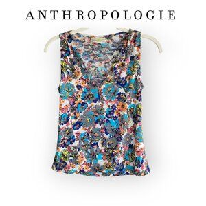 Anthropologie Porridge floral cottagecore v-neck tank top size XS EUC